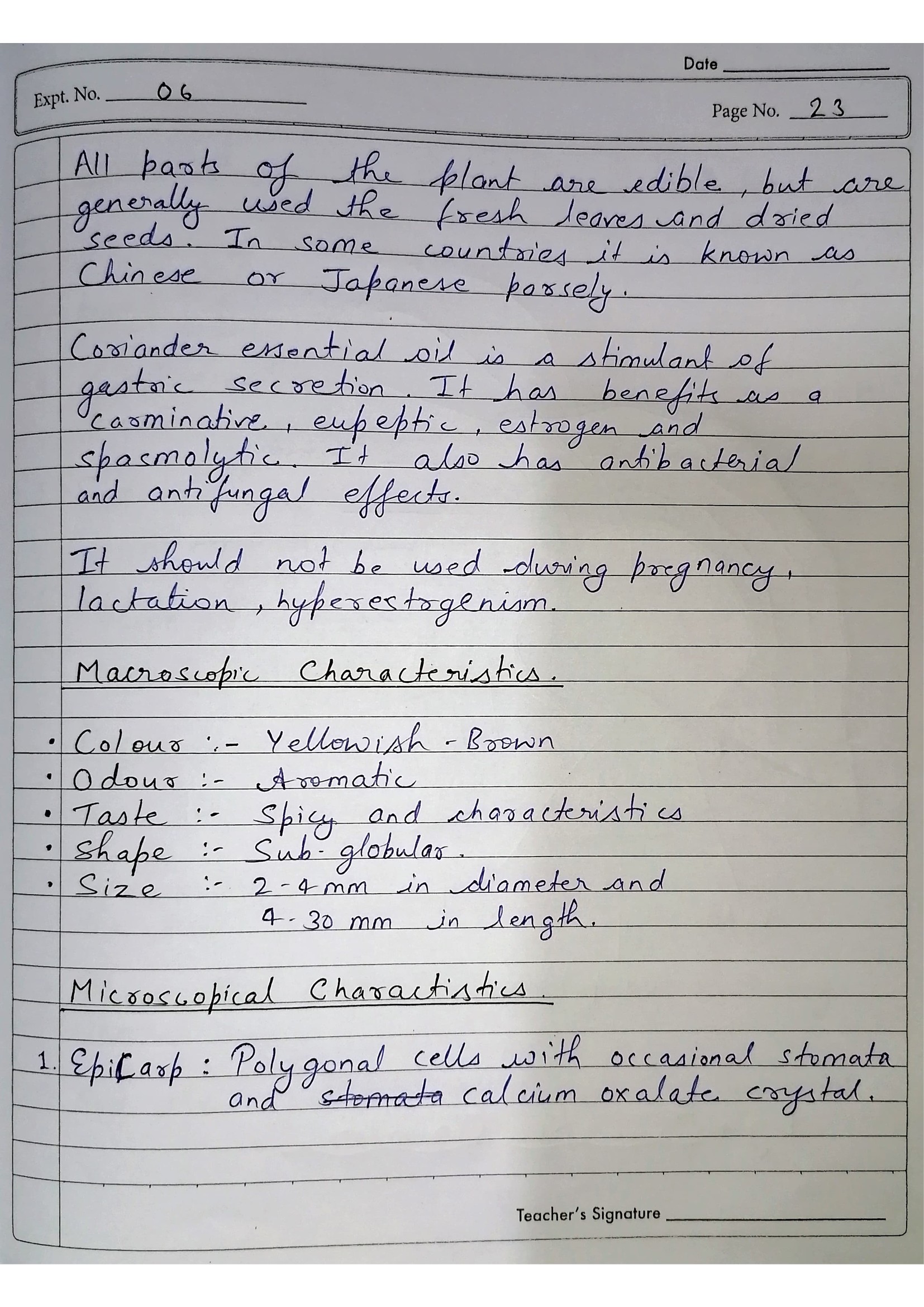 Pharmacognosy Practical